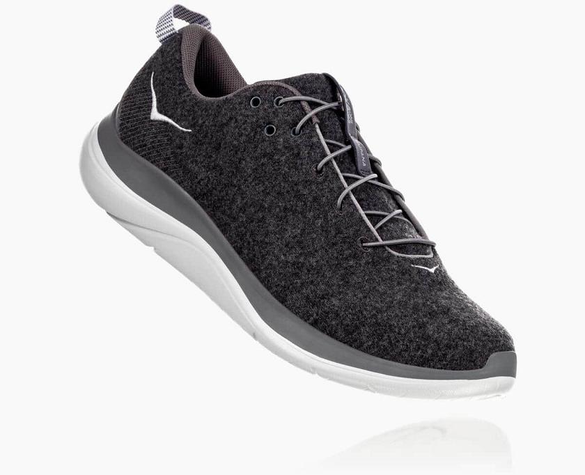 Hoka One One M Hupana Flow Wool Wide Road Running Shoes NZ J083-529